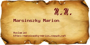 Marsinszky Marion névjegykártya